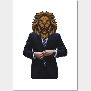 Man with lion head Posters and Art